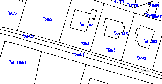 Parcela st. 50/4 v KÚ Kramolna, Katastrální mapa