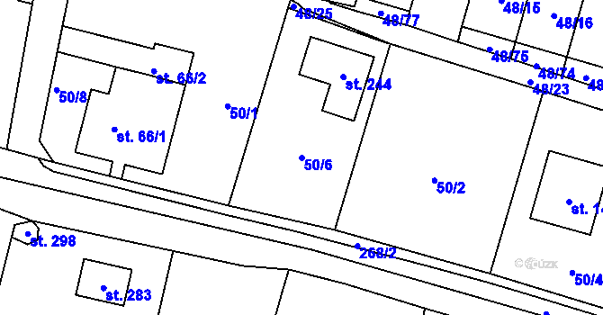 Parcela st. 50/6 v KÚ Kramolna, Katastrální mapa