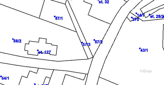 Parcela st. 57/3 v KÚ Kramolna, Katastrální mapa