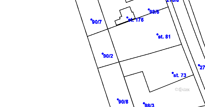Parcela st. 90/2 v KÚ Kramolna, Katastrální mapa