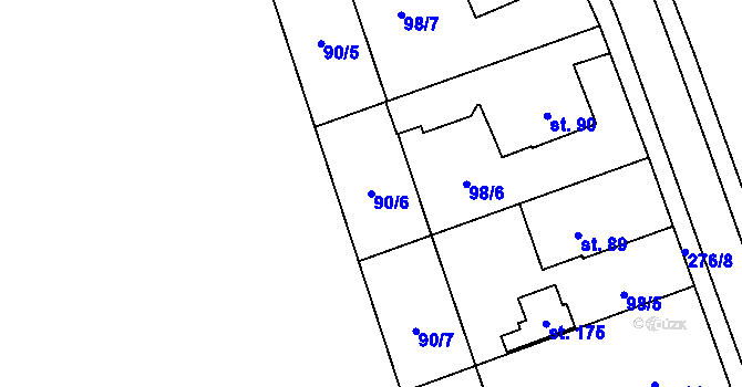 Parcela st. 90/6 v KÚ Kramolna, Katastrální mapa