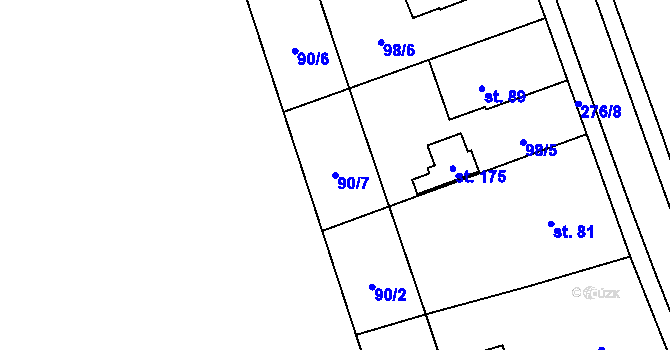 Parcela st. 90/7 v KÚ Kramolna, Katastrální mapa