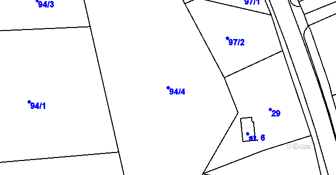 Parcela st. 94/4 v KÚ Kramolna, Katastrální mapa