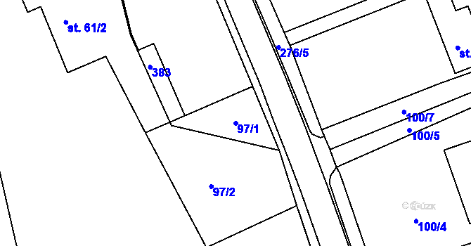 Parcela st. 97/1 v KÚ Kramolna, Katastrální mapa