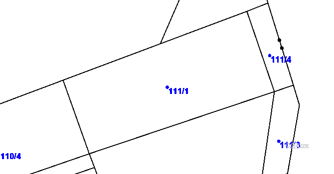 Parcela st. 111/1 v KÚ Kramolna, Katastrální mapa