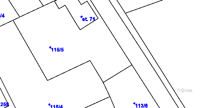 Parcela st. 113/1 v KÚ Kramolna, Katastrální mapa