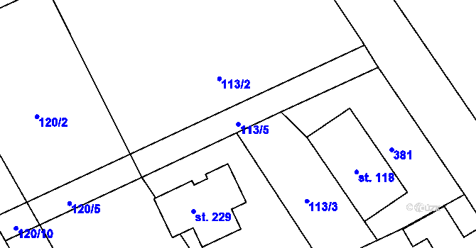 Parcela st. 113/5 v KÚ Kramolna, Katastrální mapa