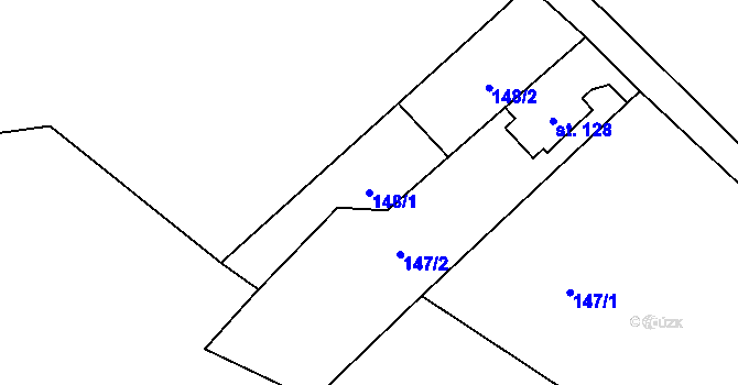 Parcela st. 148/1 v KÚ Kramolna, Katastrální mapa