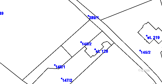 Parcela st. 148/2 v KÚ Kramolna, Katastrální mapa
