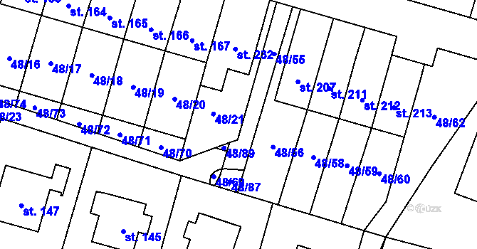 Parcela st. 48/83 v KÚ Kramolna, Katastrální mapa
