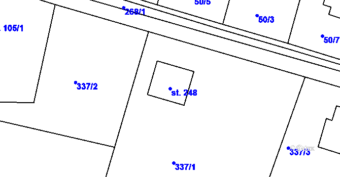 Parcela st. 248 v KÚ Kramolna, Katastrální mapa