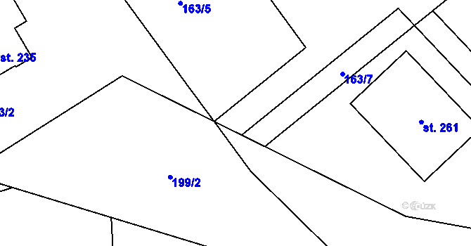 Parcela st. 164/1 v KÚ Kramolna, Katastrální mapa