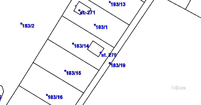 Parcela st. 275 v KÚ Kramolna, Katastrální mapa