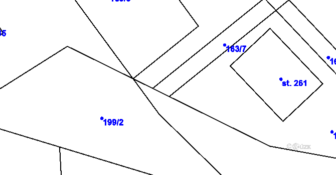 Parcela st. 164/4 v KÚ Kramolna, Katastrální mapa