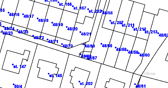 Parcela st. 48/89 v KÚ Kramolna, Katastrální mapa