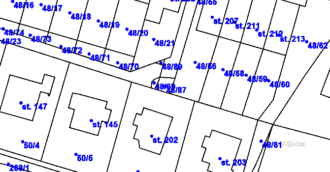 Parcela st. 48/87 v KÚ Kramolna, Katastrální mapa