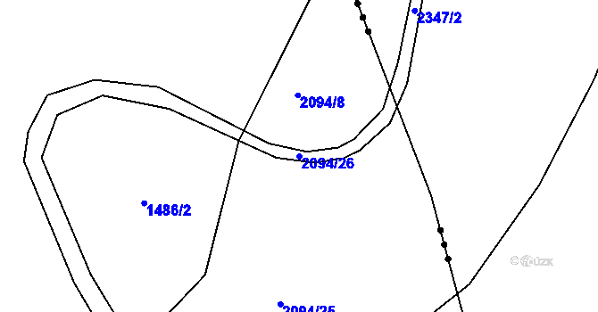 Parcela st. 2094/26 v KÚ Městská Kramolna, Katastrální mapa