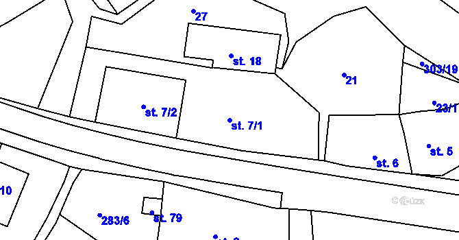 Parcela st. 7/1 v KÚ Trubějov, Katastrální mapa