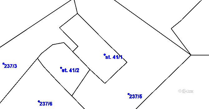 Parcela st. 41/1 v KÚ Trubějov, Katastrální mapa