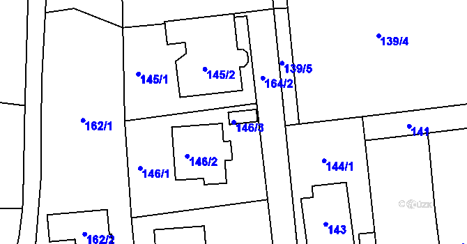Parcela st. 146/3 v KÚ Trubín, Katastrální mapa