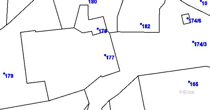 Parcela st. 177 v KÚ Trubín, Katastrální mapa