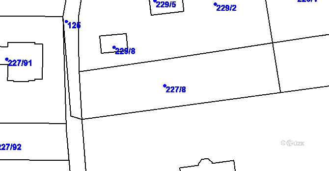 Parcela st. 227/8 v KÚ Trubín, Katastrální mapa