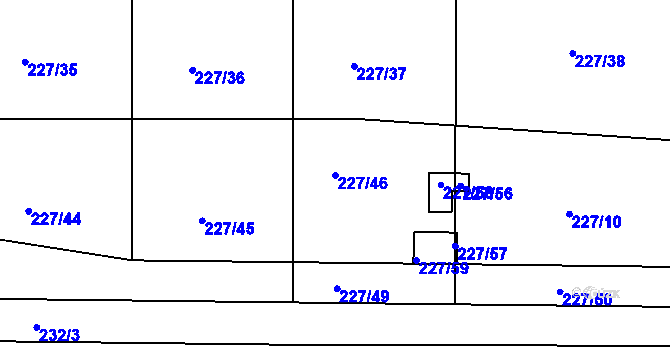 Parcela st. 227/46 v KÚ Trubín, Katastrální mapa