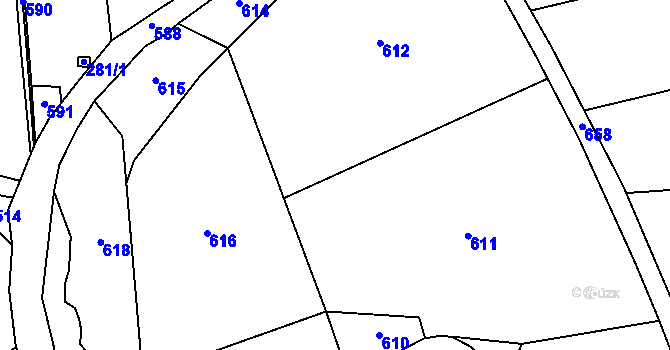 Parcela st. 289/2 v KÚ Trubín, Katastrální mapa