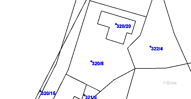 Parcela st. 320/8 v KÚ Trubín, Katastrální mapa