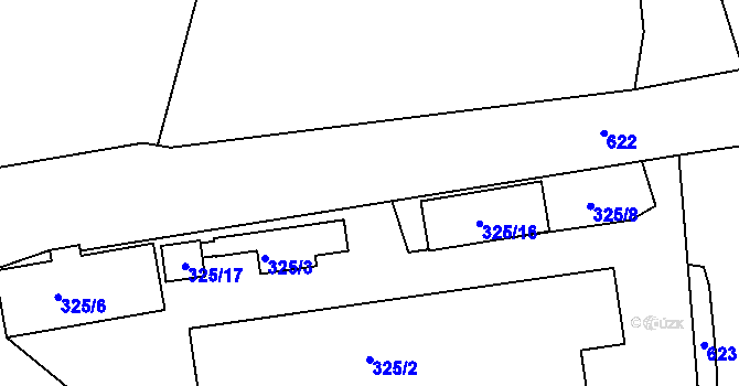 Parcela st. 323/2 v KÚ Trubín, Katastrální mapa