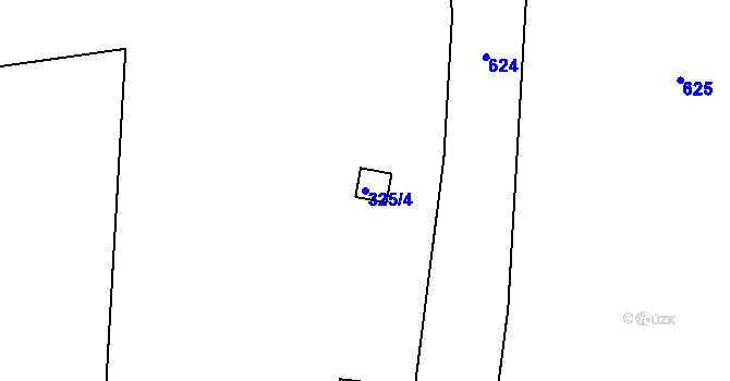 Parcela st. 325/4 v KÚ Trubín, Katastrální mapa