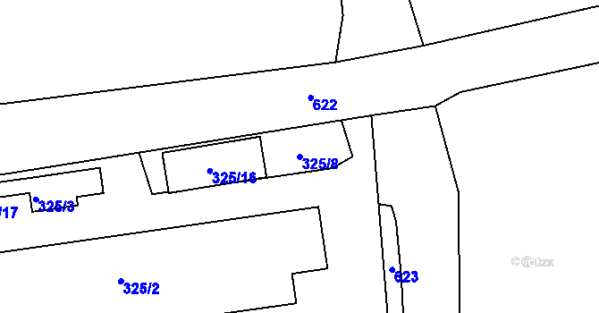 Parcela st. 325/8 v KÚ Trubín, Katastrální mapa