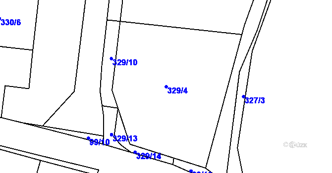 Parcela st. 329/4 v KÚ Trubín, Katastrální mapa