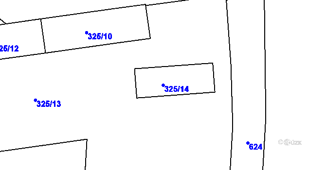 Parcela st. 325/14 v KÚ Trubín, Katastrální mapa