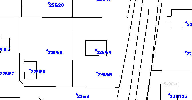 Parcela st. 226/64 v KÚ Trubín, Katastrální mapa
