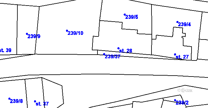 Parcela st. 239/37 v KÚ Trubská, Katastrální mapa