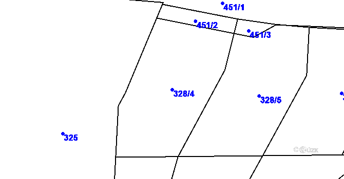 Parcela st. 328/4 v KÚ Trubská, Katastrální mapa