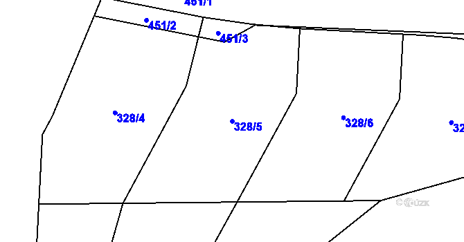 Parcela st. 328/5 v KÚ Trubská, Katastrální mapa