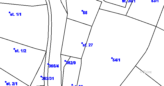 Parcela st. 27 v KÚ Opočno nad Loučnou, Katastrální mapa