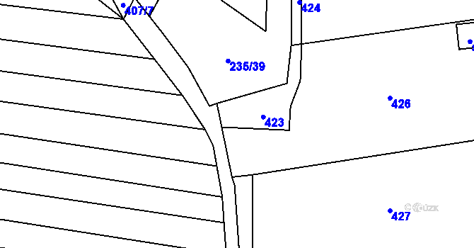 Parcela st. 235/32 v KÚ Opočno nad Loučnou, Katastrální mapa