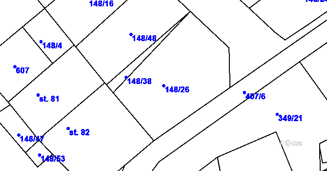 Parcela st. 148/26 v KÚ Trusnov, Katastrální mapa