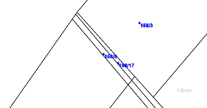 Parcela st. 158/5 v KÚ Trusnov, Katastrální mapa