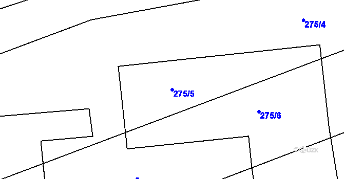Parcela st. 275/5 v KÚ Trusnov, Katastrální mapa