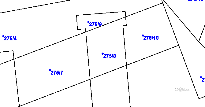 Parcela st. 275/8 v KÚ Trusnov, Katastrální mapa