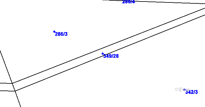 Parcela st. 349/28 v KÚ Trusnov, Katastrální mapa