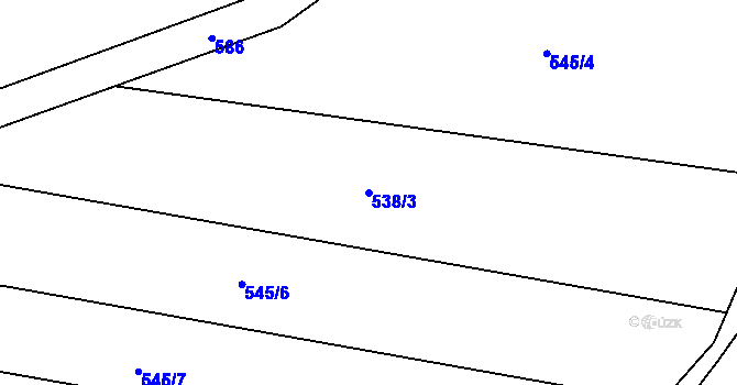Parcela st. 538/3 v KÚ Trusnov, Katastrální mapa
