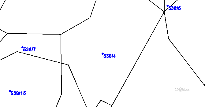 Parcela st. 538/4 v KÚ Trusnov, Katastrální mapa