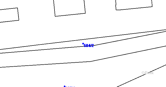 Parcela st. 584/2 v KÚ Trusnov, Katastrální mapa