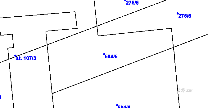 Parcela st. 584/5 v KÚ Trusnov, Katastrální mapa