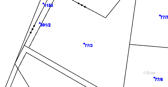 Parcela st. 77/3 v KÚ Trusnov, Katastrální mapa